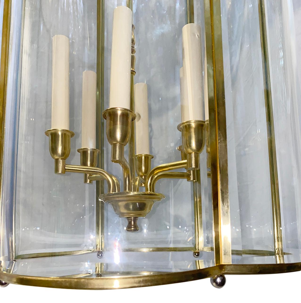 Mid-20th Century Moderne Gilt Bronze Lantern For Sale