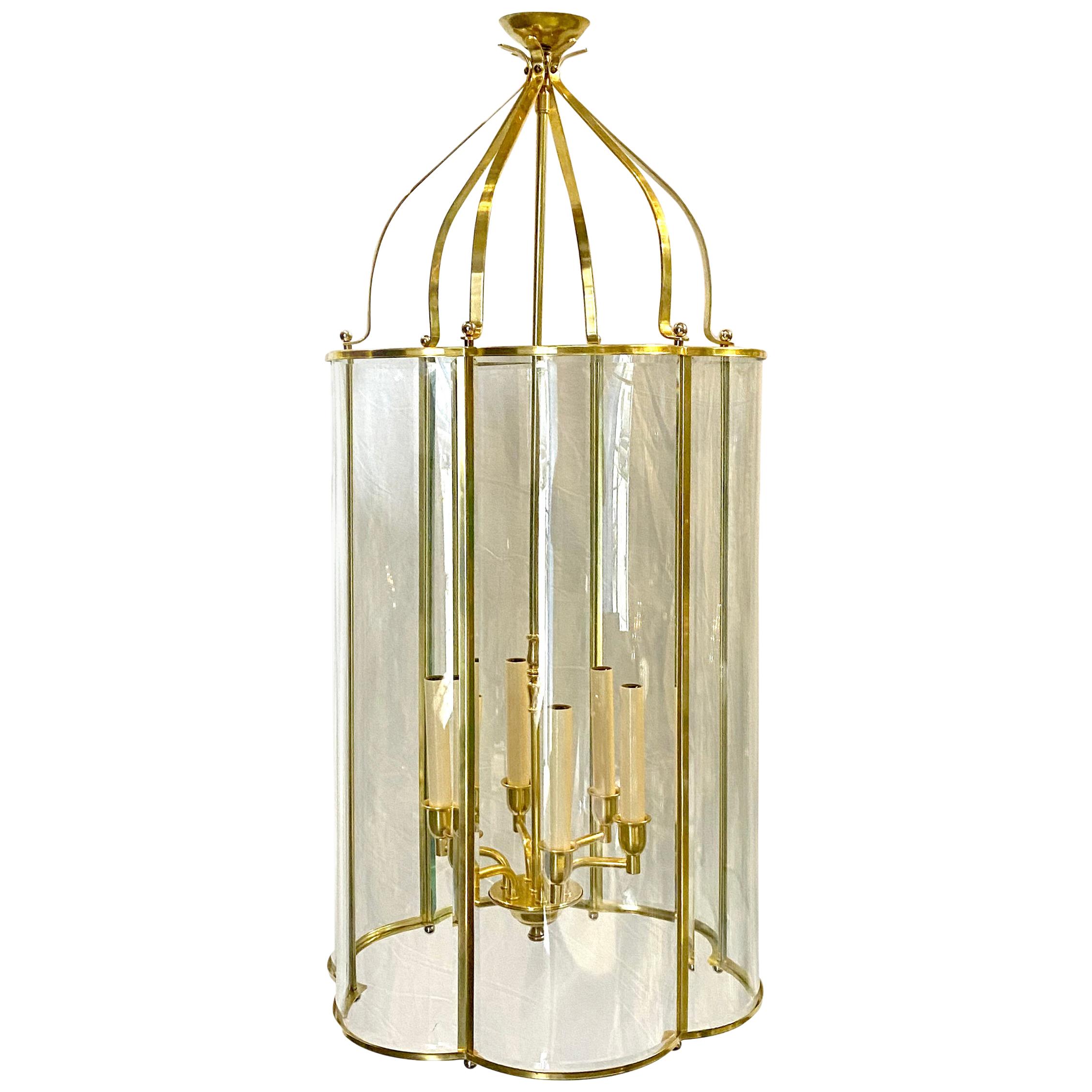 Moderne Gilt Bronze Lantern For Sale