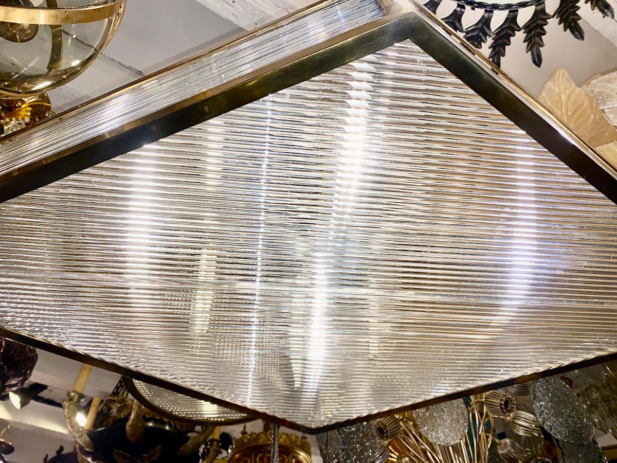 The Moderns Gilt Bronze Diamond Shaped Glass Rods Fixture (luminaire à tiges de verre en forme de diamant) en vente 3