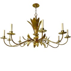 Moderne Gilt Metal Chandelier