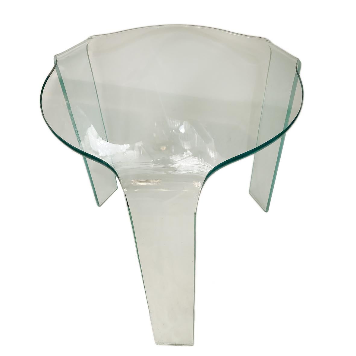 French Moderne Glass Side Table For Sale