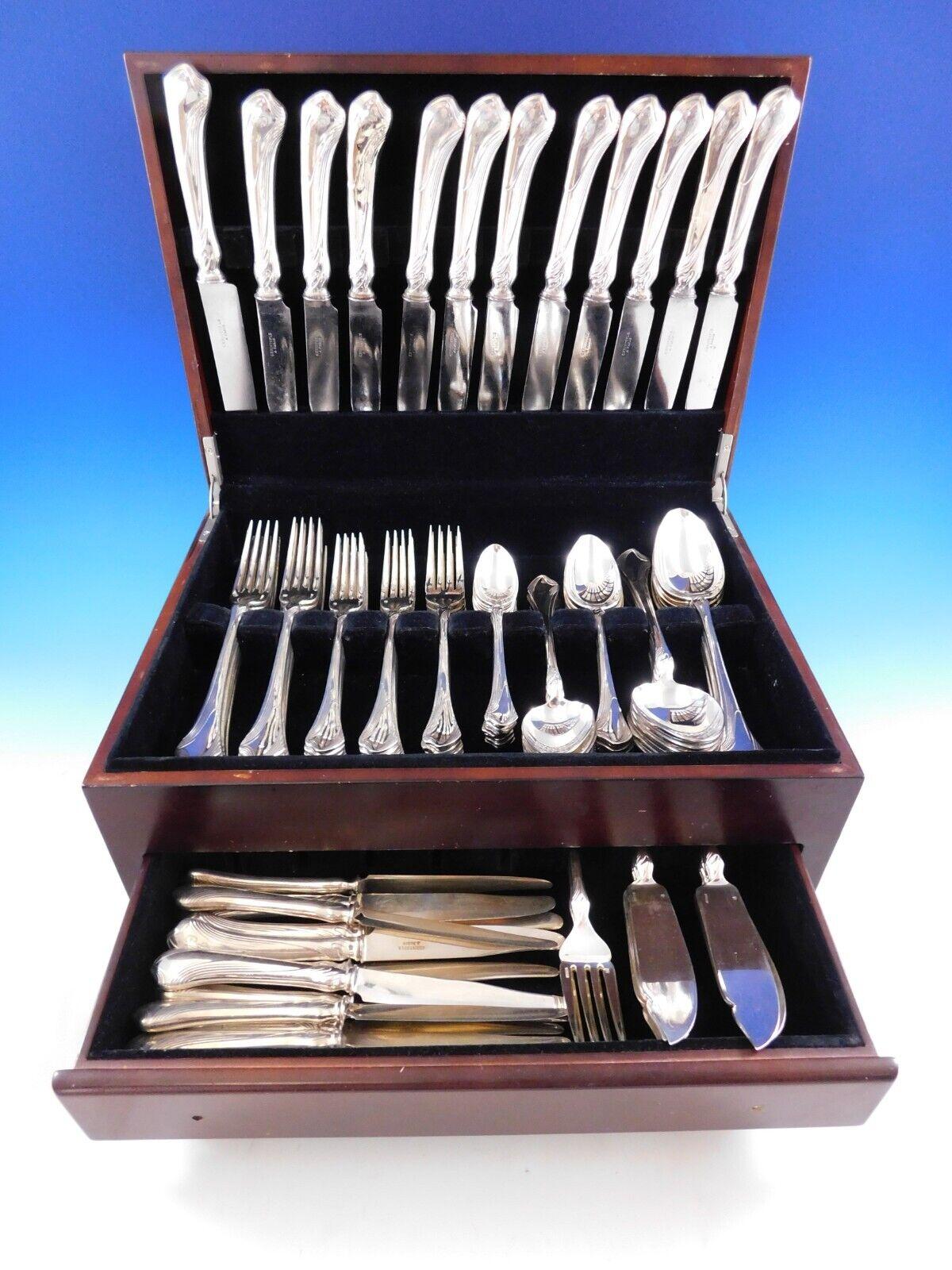 With a dedication to perfection and quality, Christofle flatware creations unite craftsmanship and modern technique, resulting in flatware to be handed down through generations. 

Gorgeous Moderne Gramont by Christofle France estate Silverplate