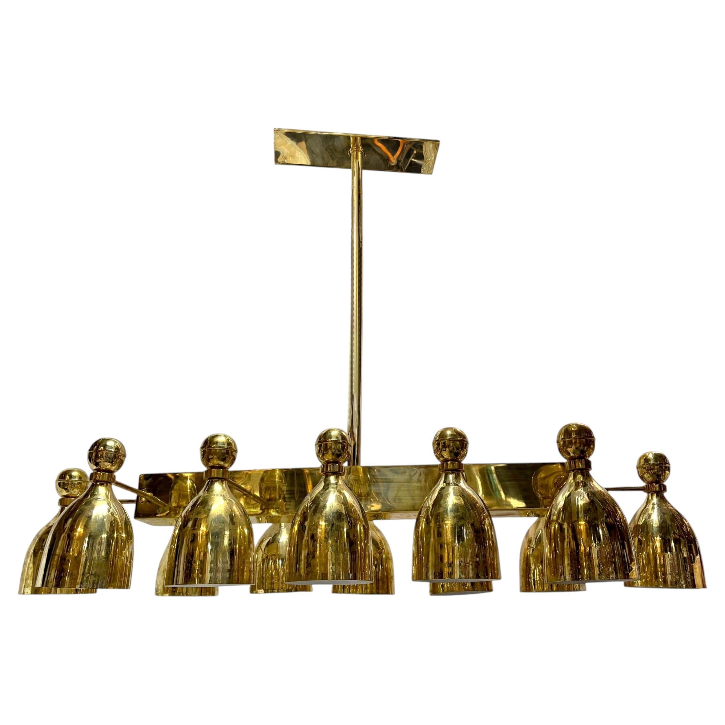 Moderne Horizontal Chandelier with 12 Lights