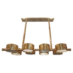 Retro Moderne Horizontal Chandelier with Eight Lights