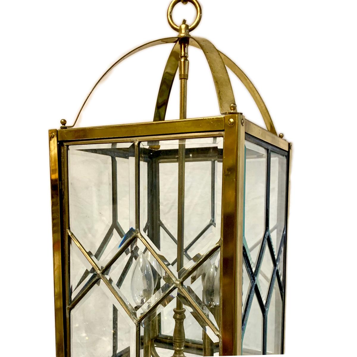 Moderne Italian Gilt Bronze Lantern For Sale 1