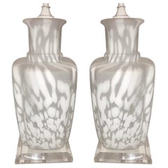 Used Moderne Italian Glass Table Lamps