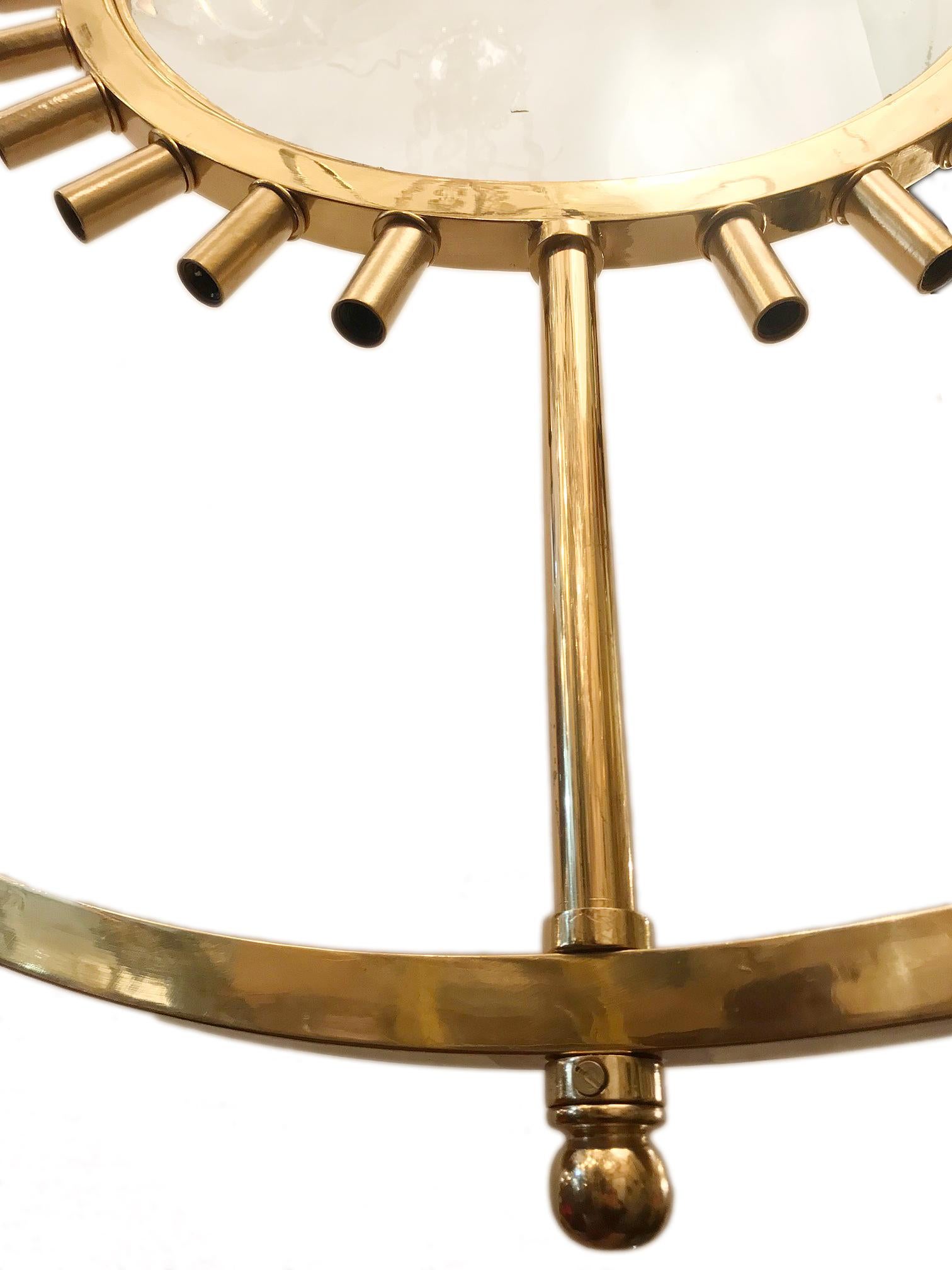 Gilt Moderne Italian Mobile Chandelier For Sale