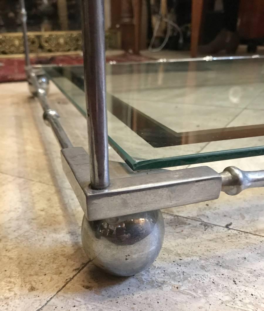 Moderne Nickel-Plated Coffee Table For Sale 4