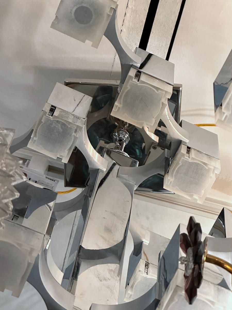 Moderne Cubist Light Fixture In Good Condition For Sale In New York, NY
