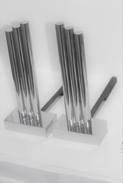Moderne Skyscraper Form Donald Deskey Andirons