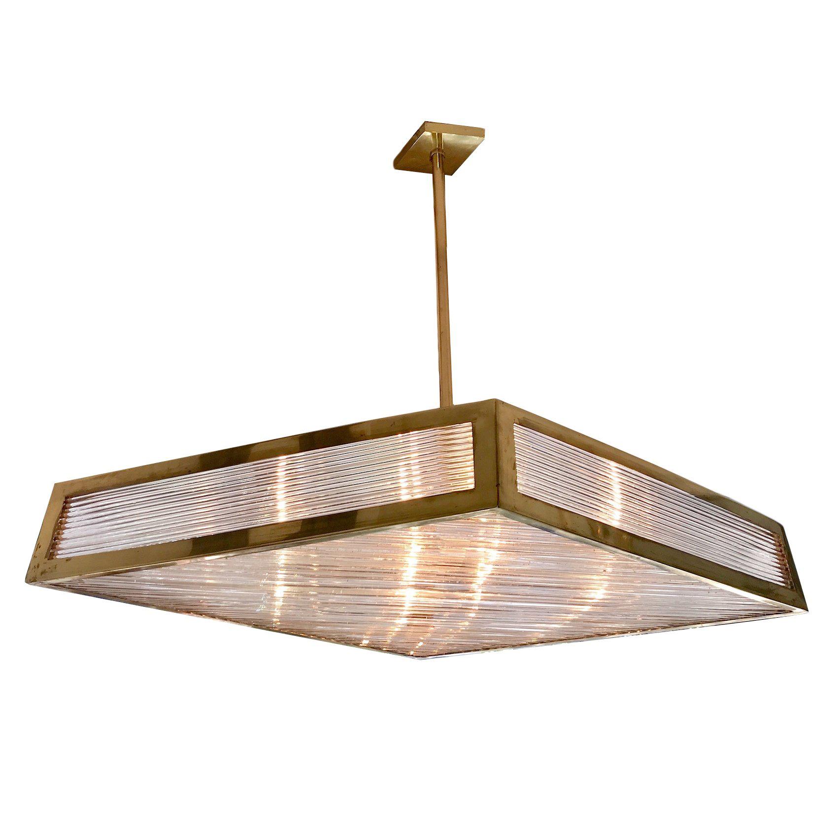 Moderne Swedish Gilt Bronze Light Fixture For Sale at 1stDibs