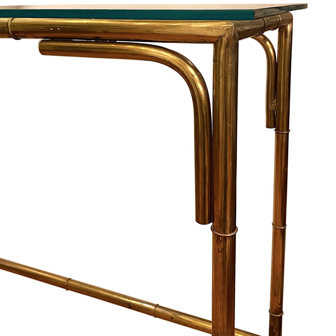 Moderne Style Italian Brass Console In Good Condition For Sale In New York, NY