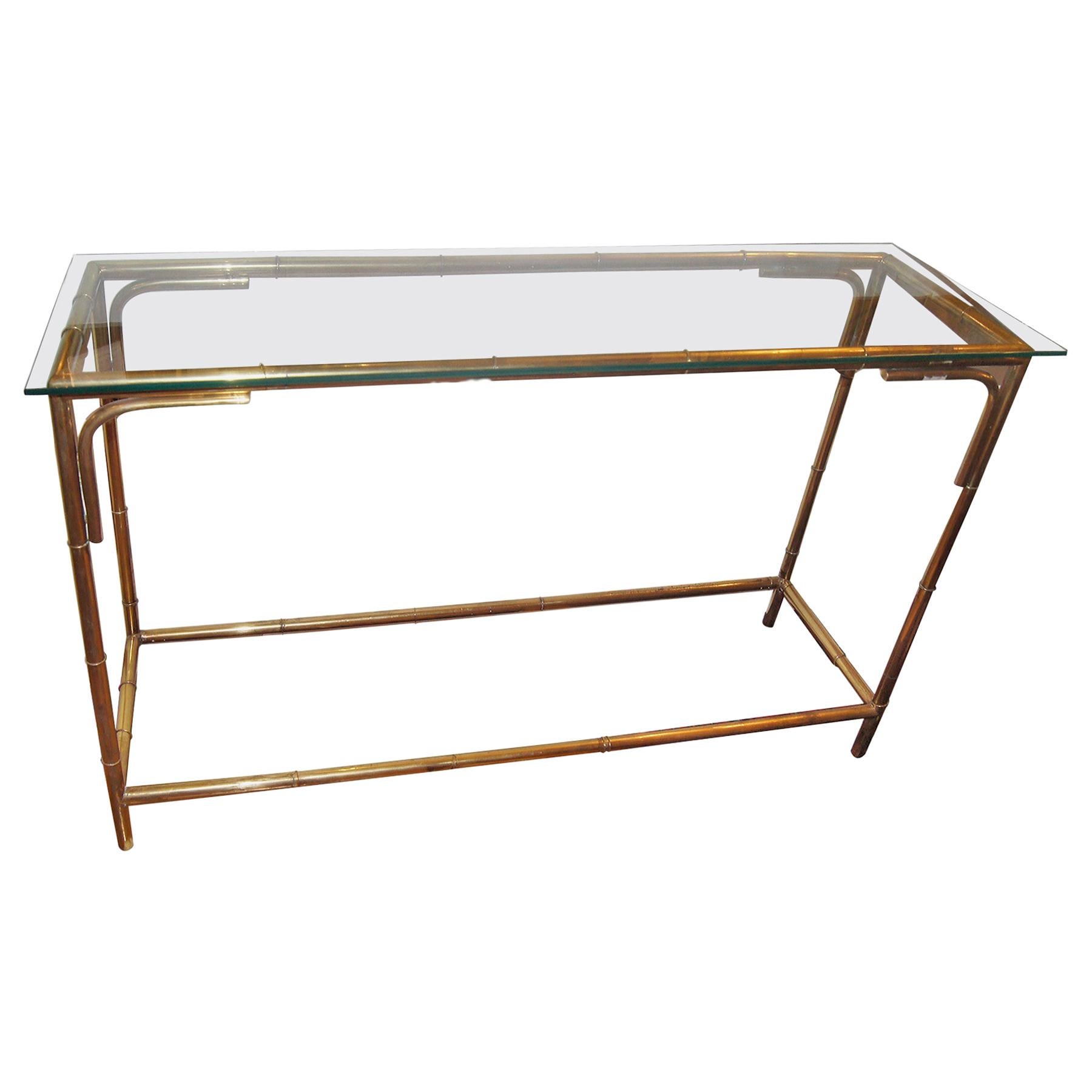 Moderne Style Italian Brass Console For Sale