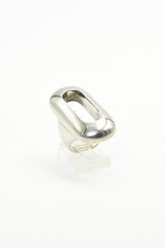Modernest 1970s S'Paliu Sterling Silver Open Oval Ring