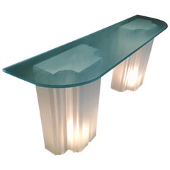 Modernest Illuminated Frosted Lucite Console