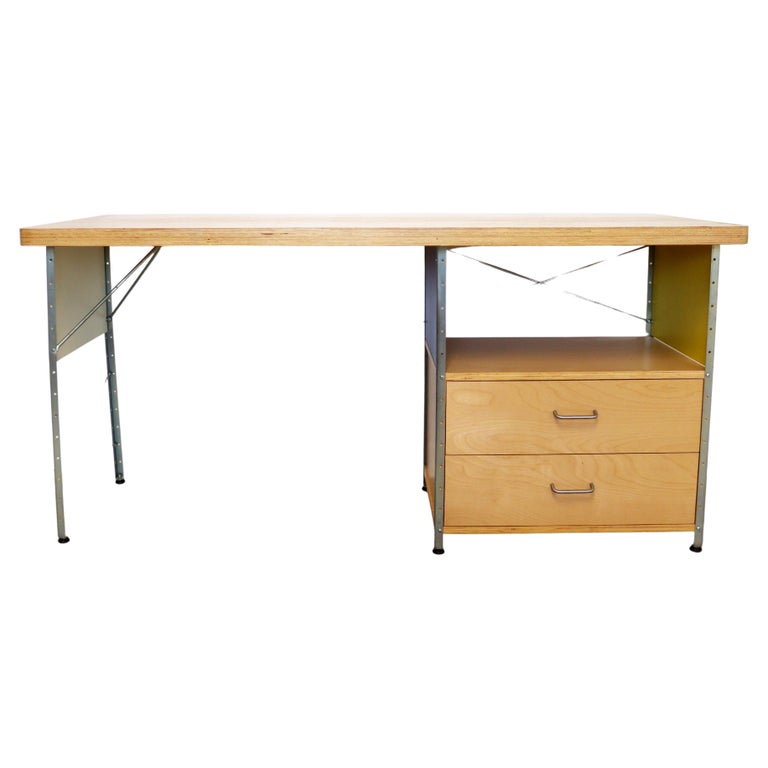 Modernica Case Study Wood and Fiberglass Desk 2 Drawer Modern at 1stDibs