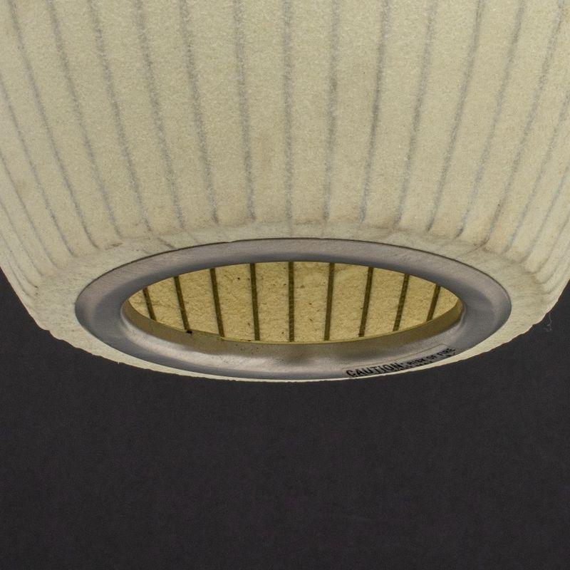 Lampe à bulles en papier blanc Modernica, avec cadre chromé et étiquette 