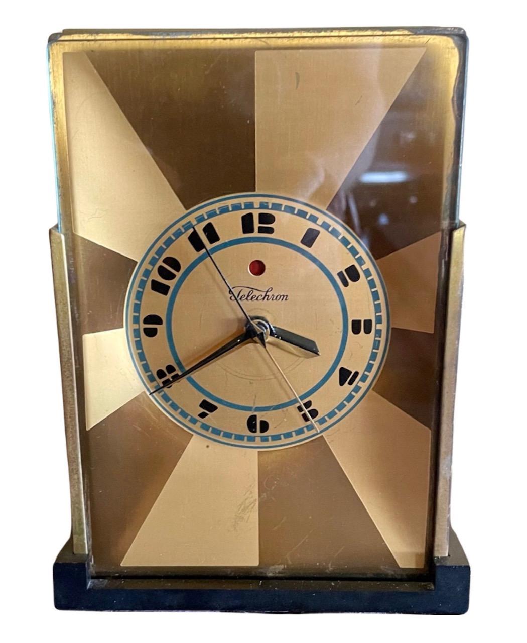 Modernique Clock by Paul Frankl Art Deco Skyscraper Telechron Clock 1928 5