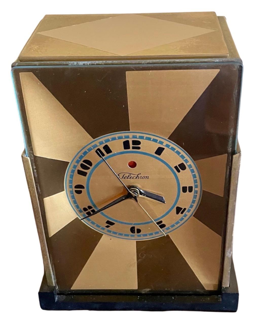 Modernique Clock by Paul Frankl Art Deco Skyscraper Telechron Clock 1928 6