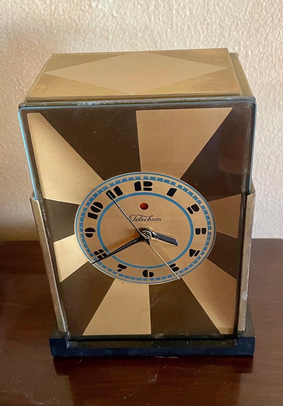 American Modernique Clock by Paul Frankl Art Deco Skyscraper Telechron Clock 1928