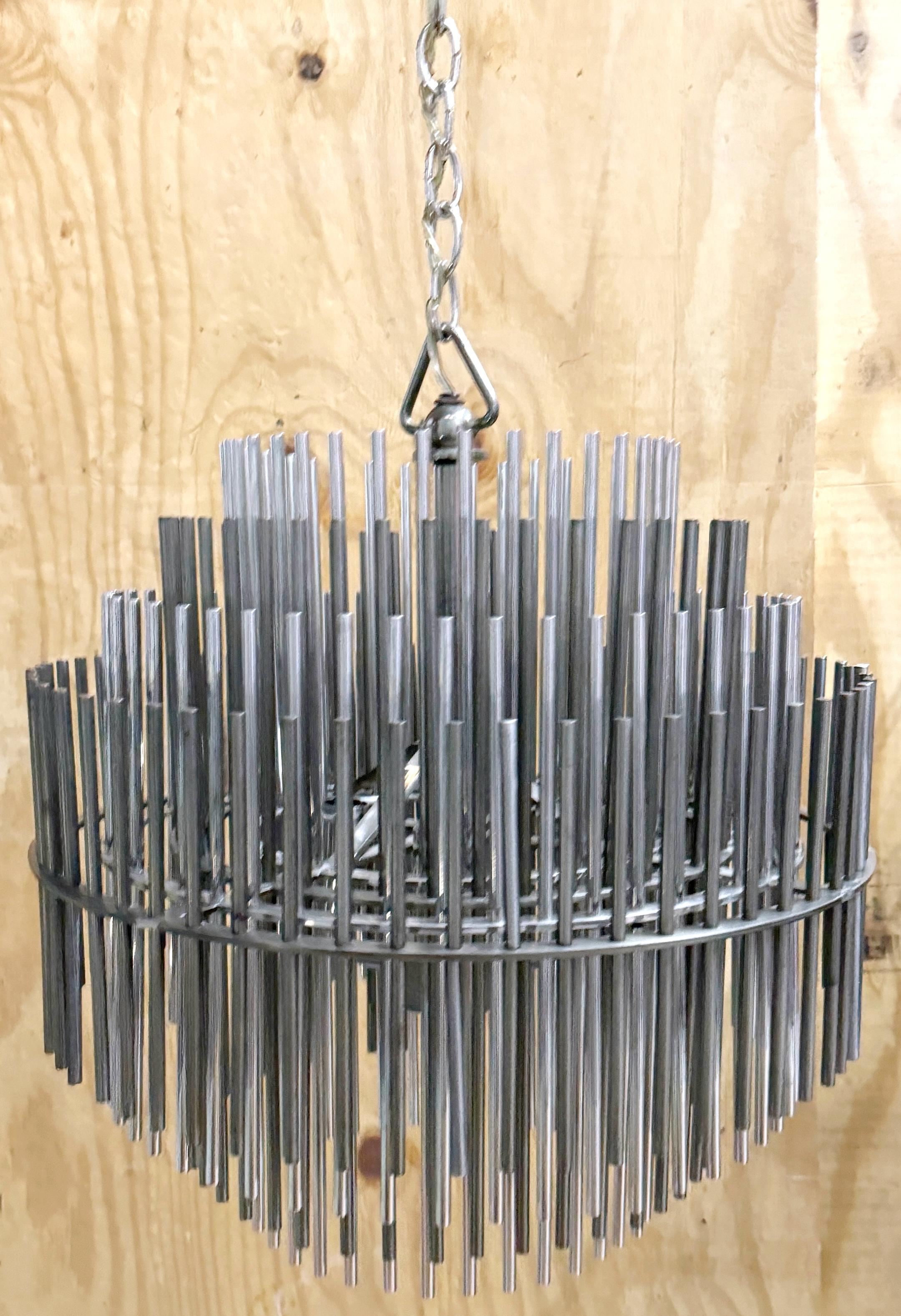 Modernism Design Lampadario scultoreo circolare a 5 livelli in acciaio inox in vendita 2