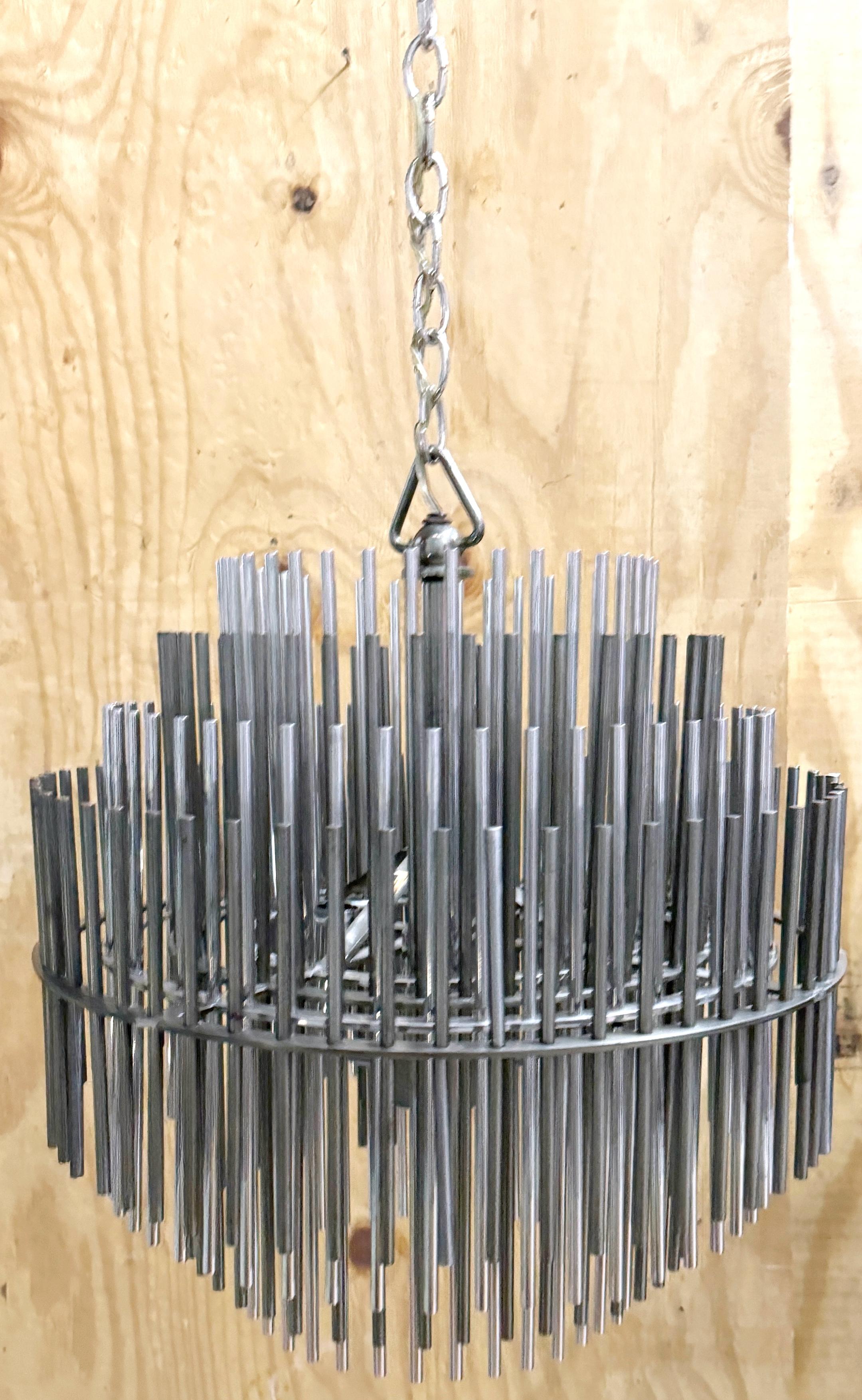 Modernism Design Lampadario scultoreo circolare a 5 livelli in acciaio inox in vendita 1