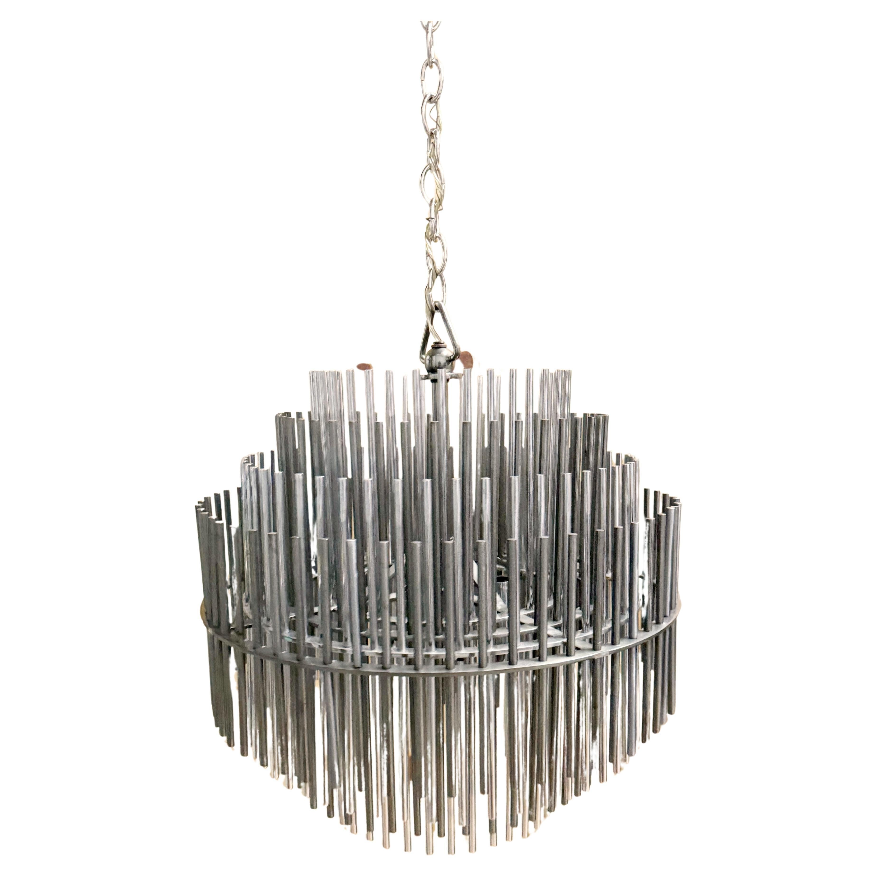 Modernism Design Stainless Steel 5-Tier Circular Sculptural Chandelier