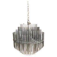 Modernism Design Stainless Steel 5-Tier Circular Sculptural Chandelier