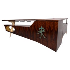 Modernism Frank Kyle & Pepe Mendoza Luxurious Desk Dry Bar Mexico 1950s