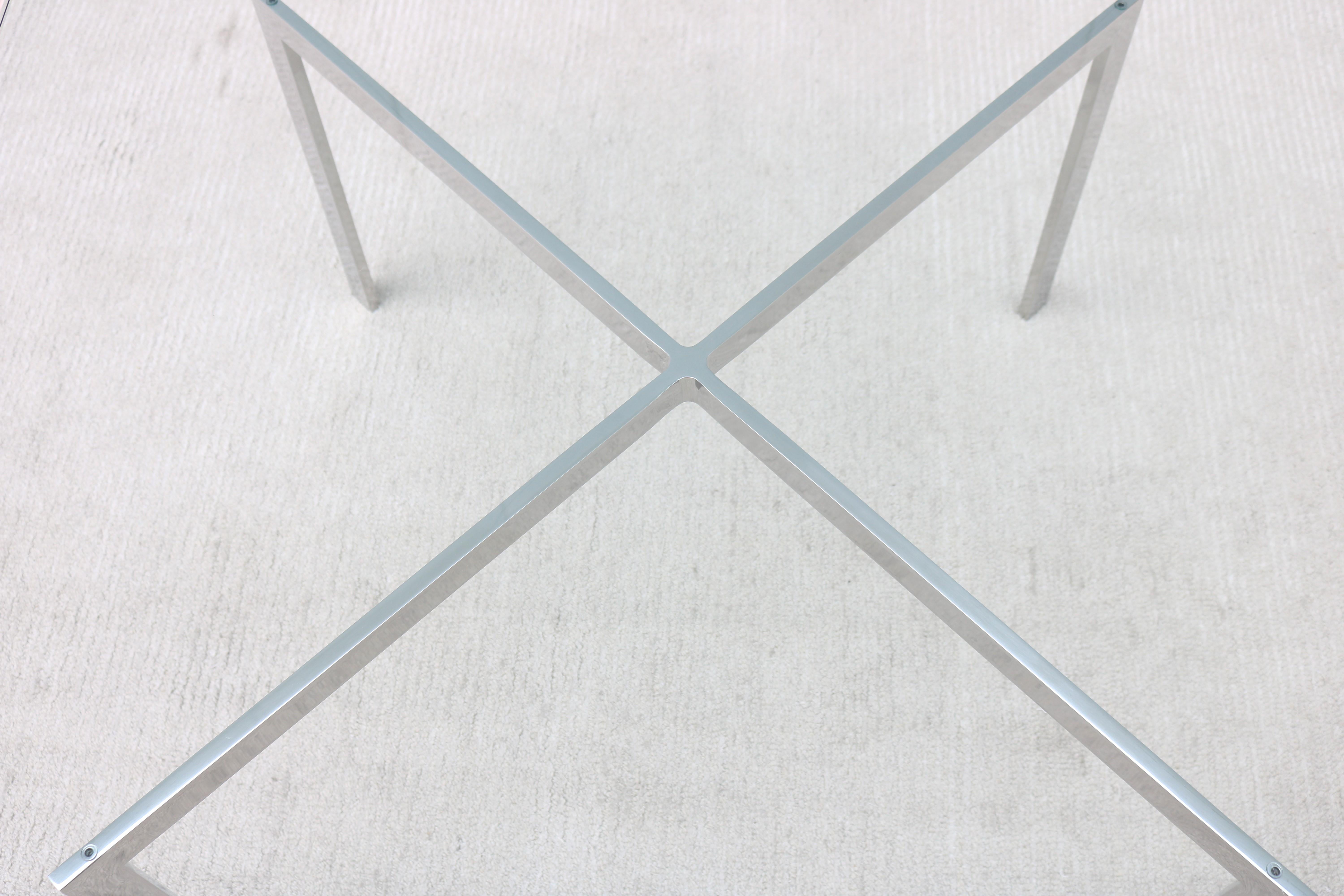 Modernisme Ludwig Mies van der Rohe Knoll Barcelona table basse en acier inoxydable en vente 9