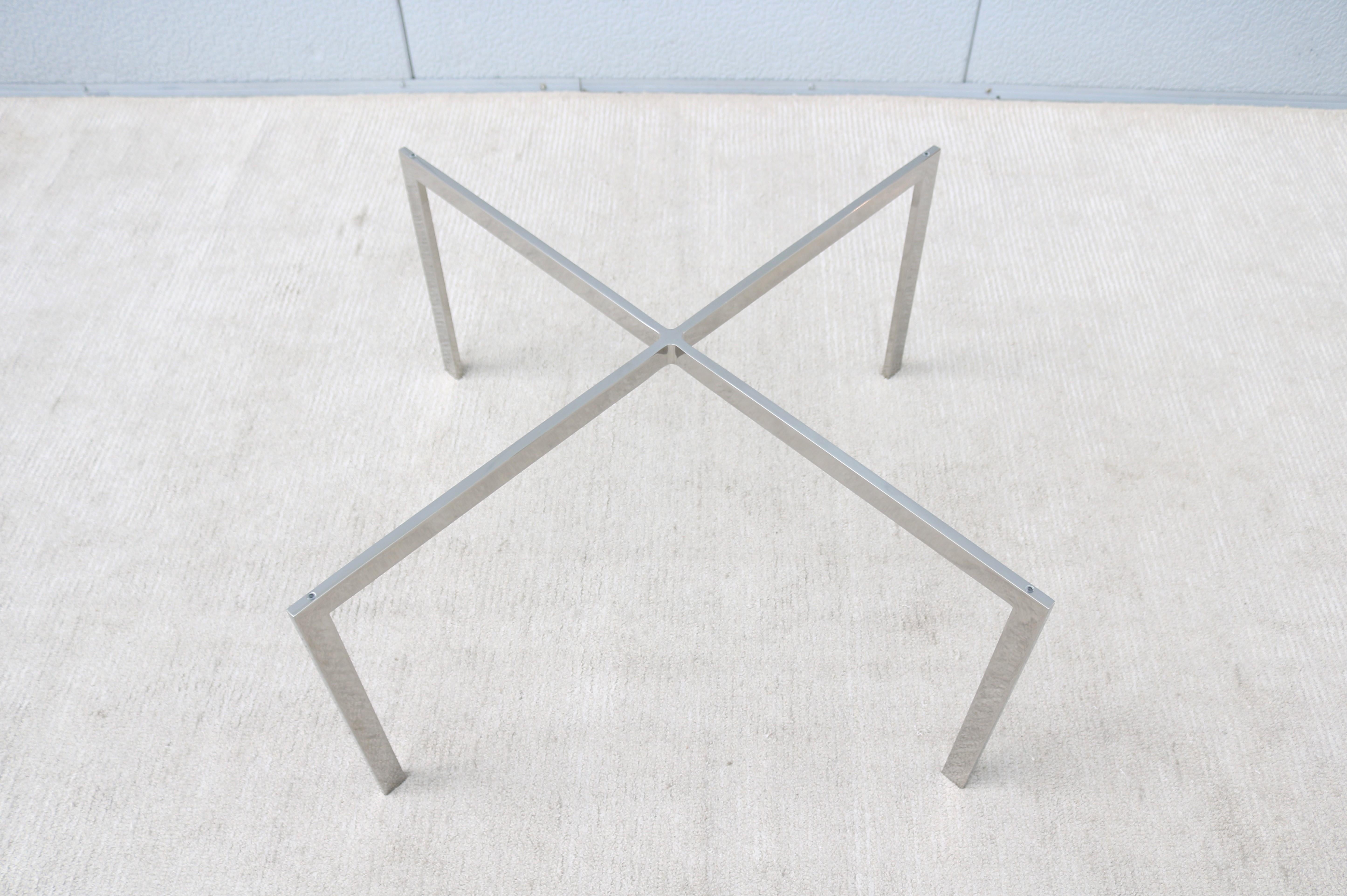 Modernisme Ludwig Mies van der Rohe Knoll Barcelona table basse en acier inoxydable en vente 12