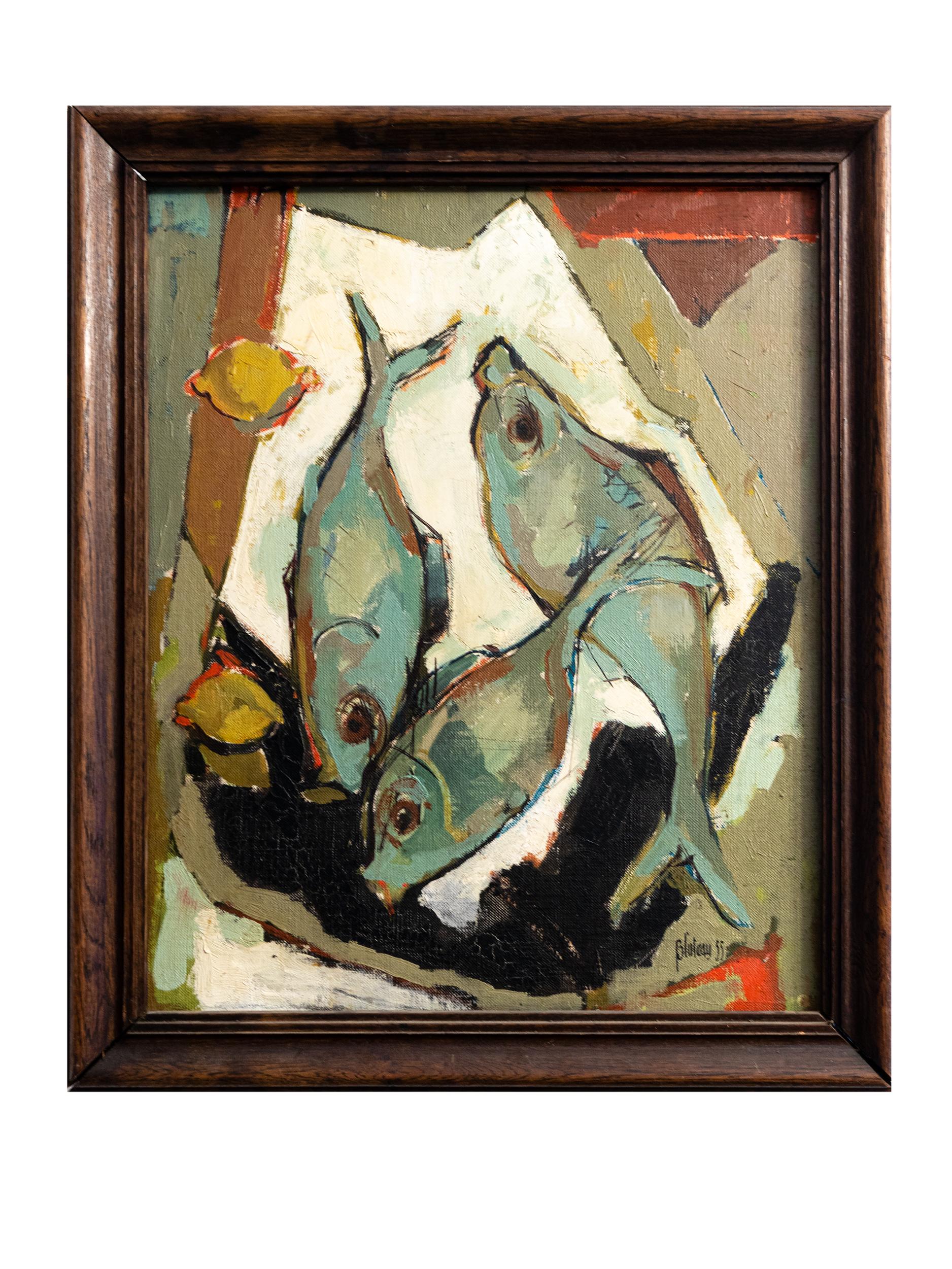 French Modernism Still Life Painting By Robert Bluteau, 1955 For Sale