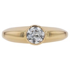Vintage Modernist 0.65 Carat Old European Diamond Engagement Ring