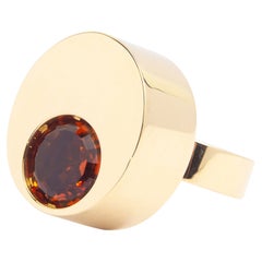 Modernist 14 Karat Gold and Citrine Ring