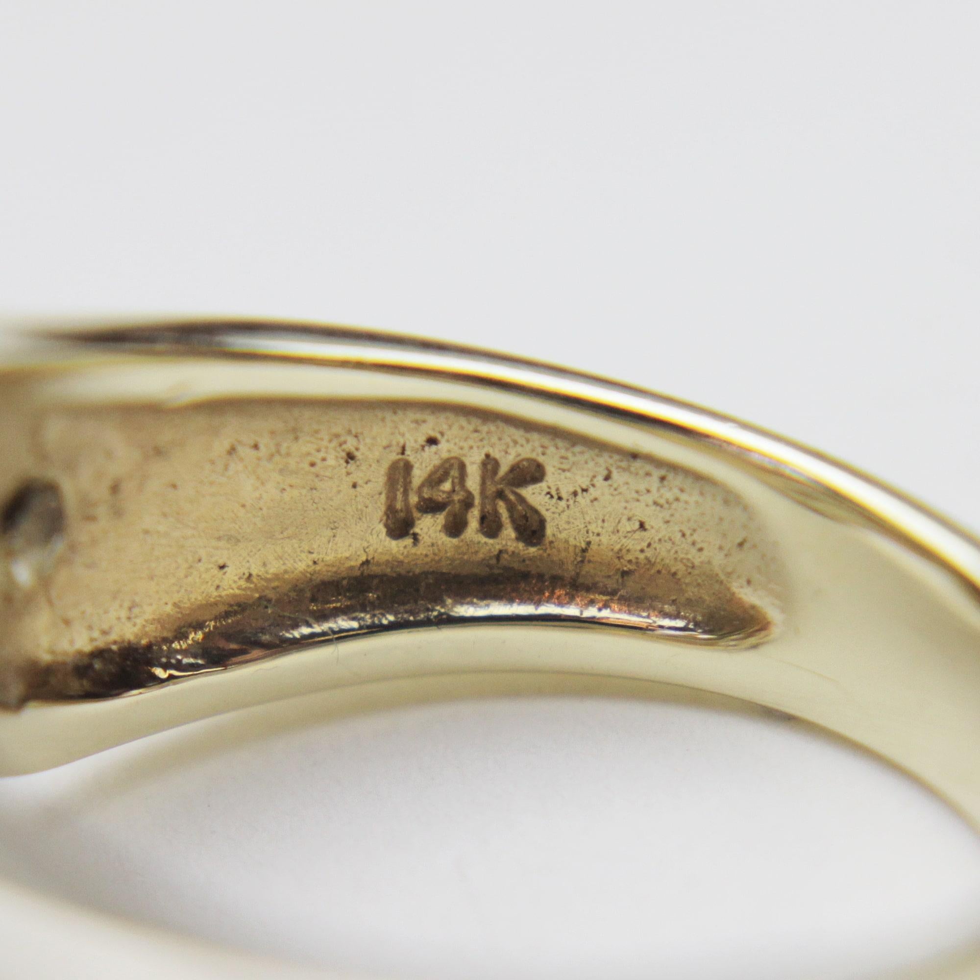 Modernistischer 14 Karat zweifarbiger Gold- und Diamantring für Damen oder Herren