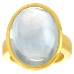 Anello modernista con pietra di luna da 14,0 carati