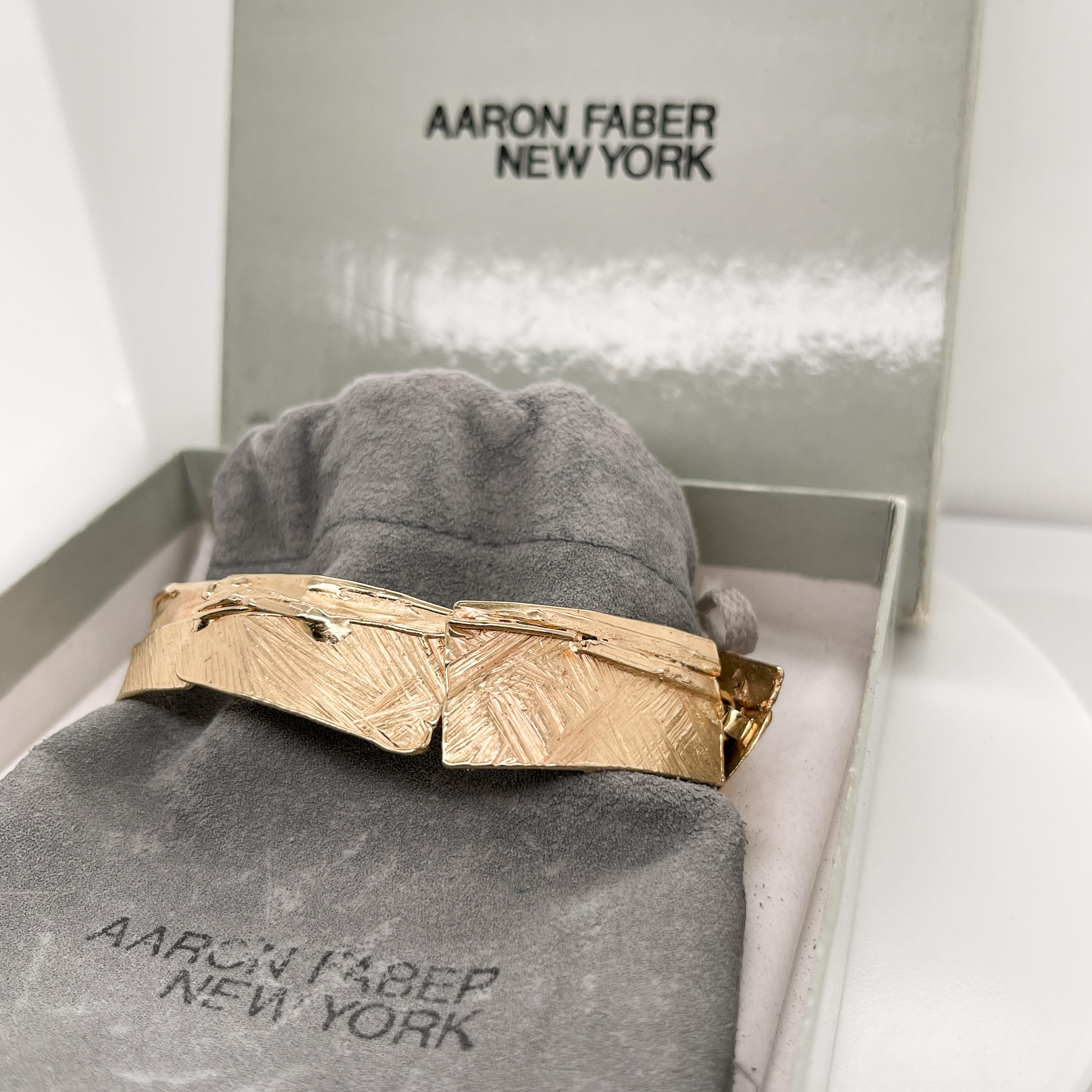 Modernist 14k Gold Link Bracelet Attributed to Glenda Arentzen, Ex-Aaron Faber For Sale 7