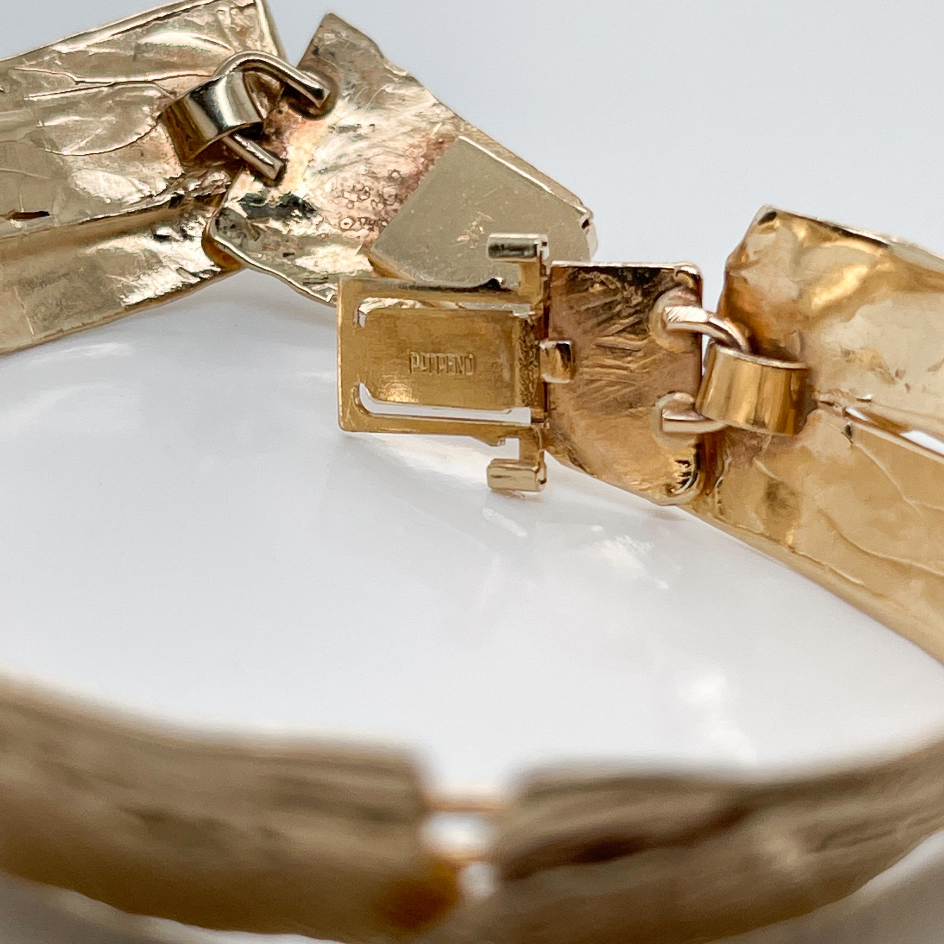 Modernist 14k Gold Link Bracelet Attributed to Glenda Arentzen, Ex-Aaron Faber For Sale 4