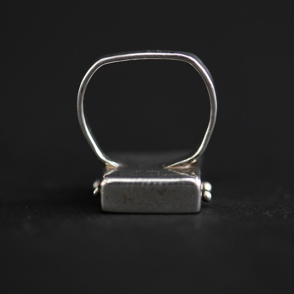 Anello modernista in oro e argento 14 carati in vendita 5