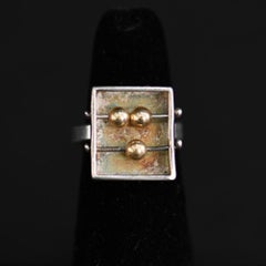 Modernist 14-Karat Gold & Silver Ring