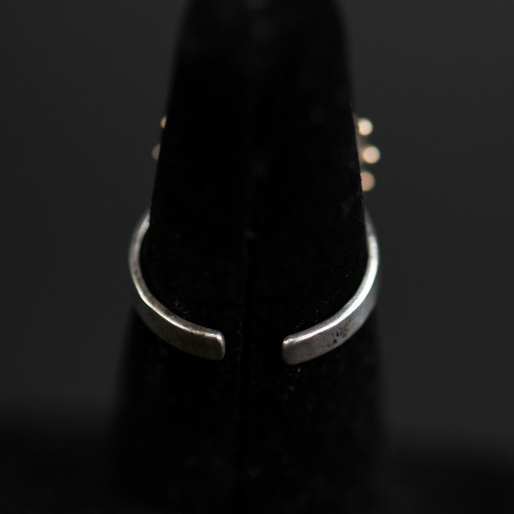 20th Century Modernist 14-Karat Gold and Silver Ring For Sale