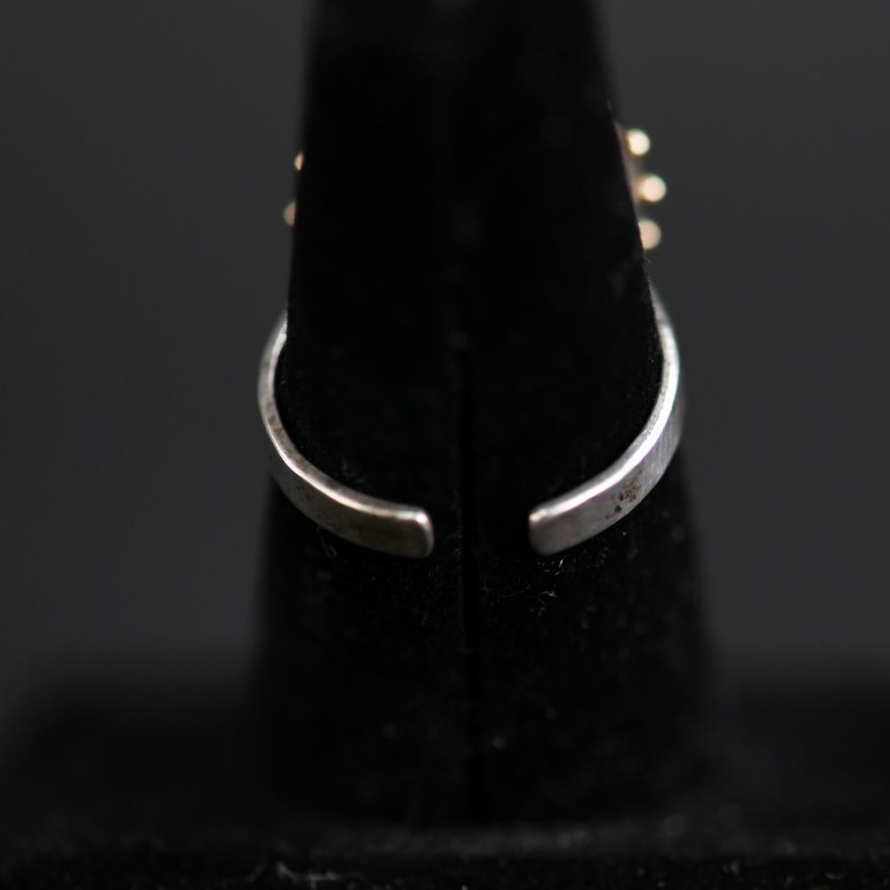 Modernist 14-Karat Gold and Silver Ring For Sale 1