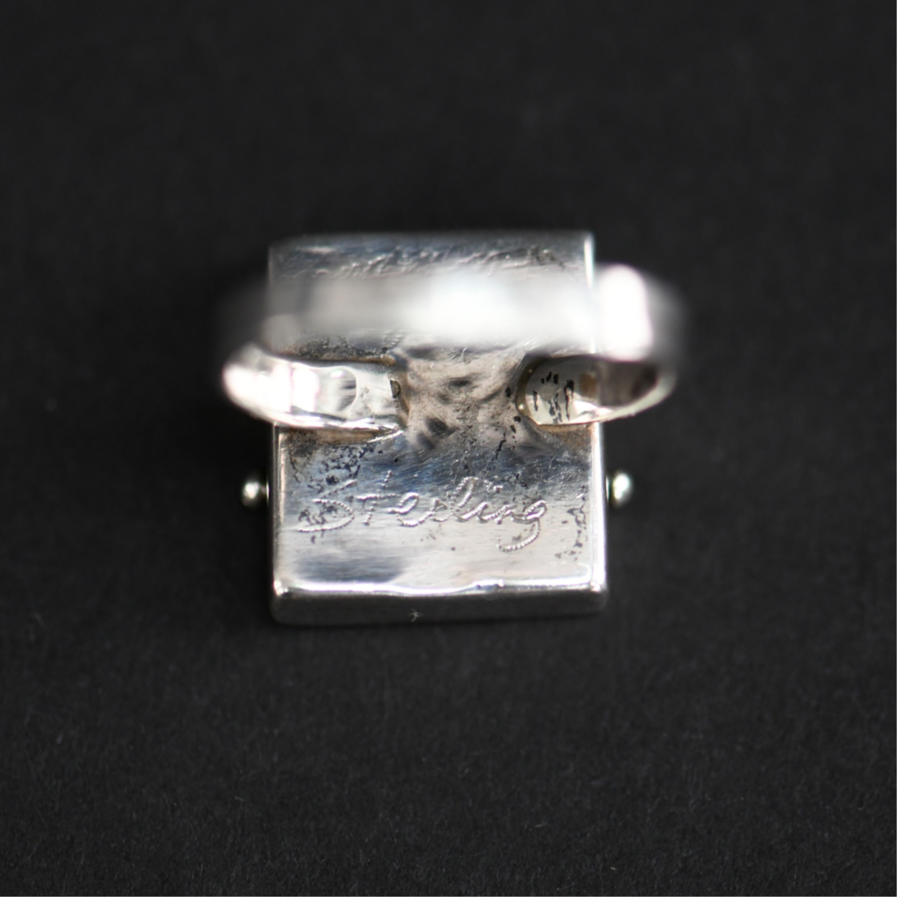 Anello modernista in oro e argento 14 carati in vendita 3
