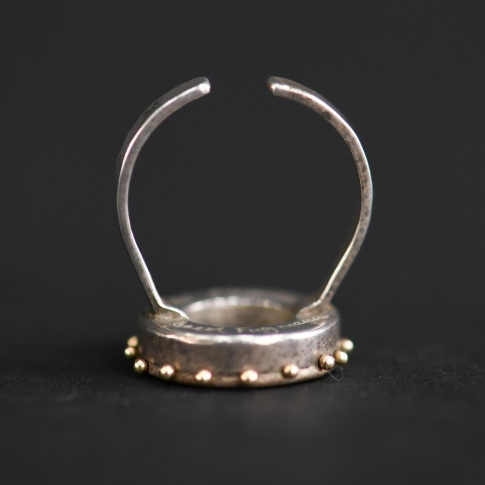 Modernist 14-Karat Gold and Silver Ring For Sale 5