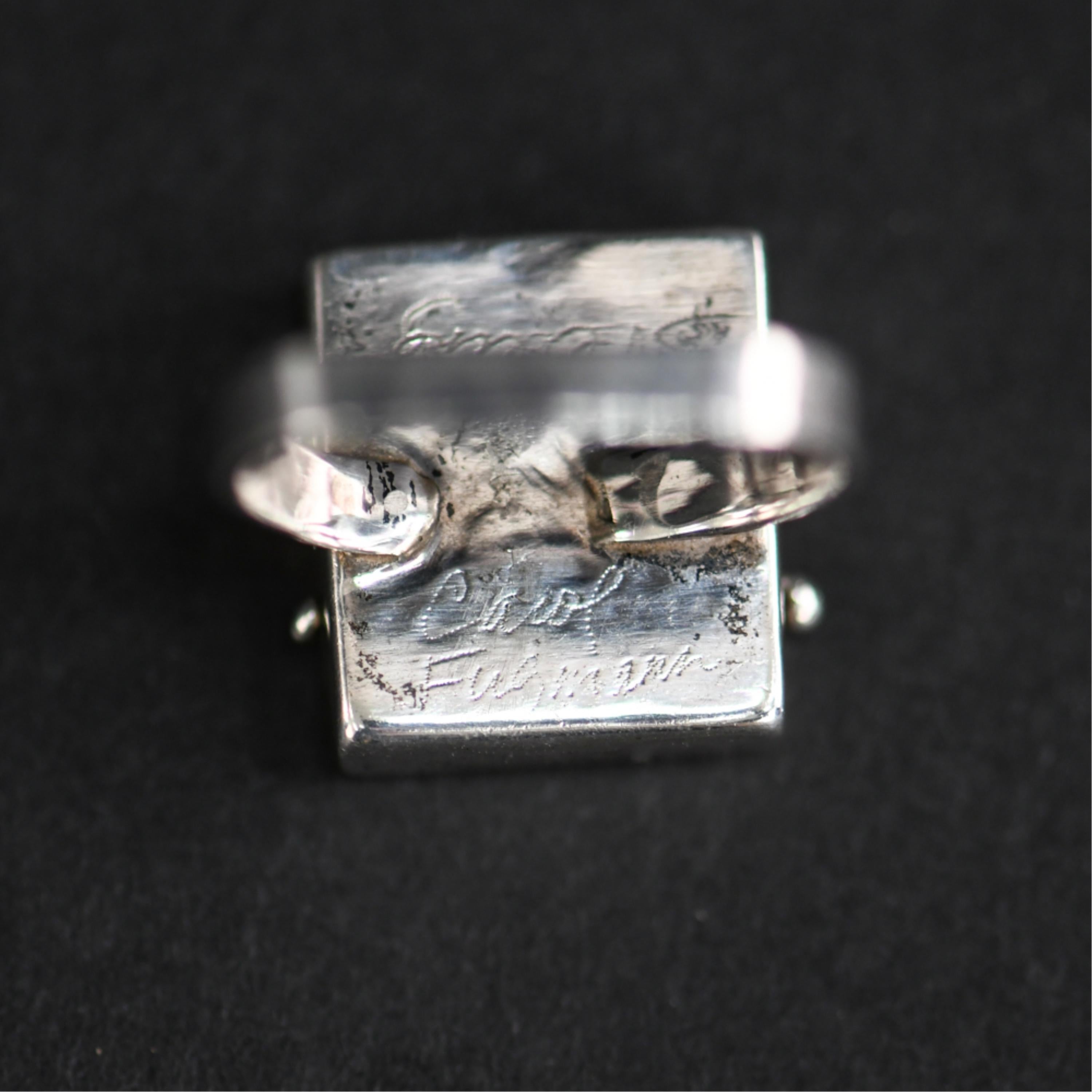 Anello modernista in oro e argento 14 carati in vendita 4