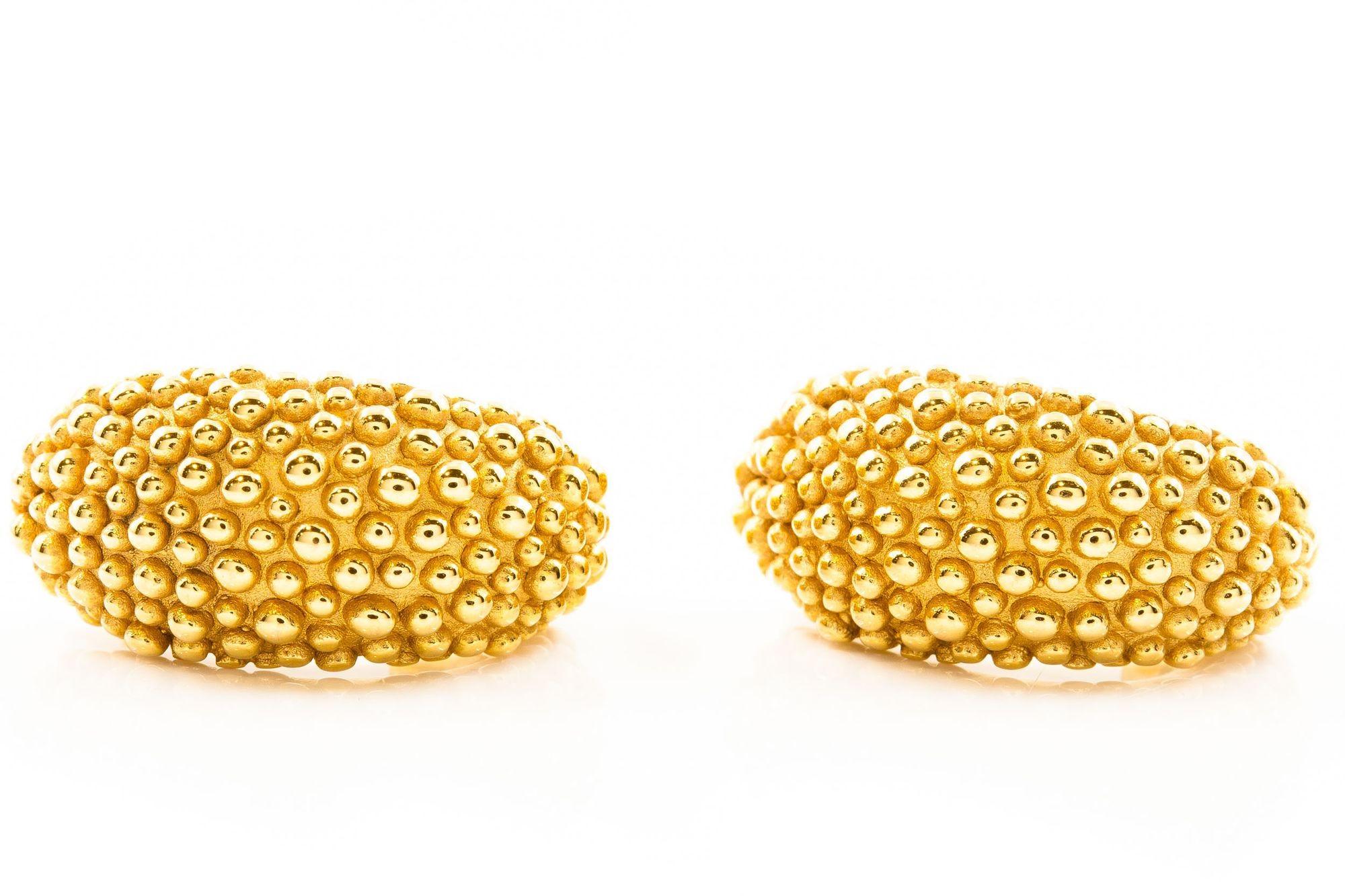 20th Century Modernist 14k Yellow Gold Chunky Half-Hoop Earrings
