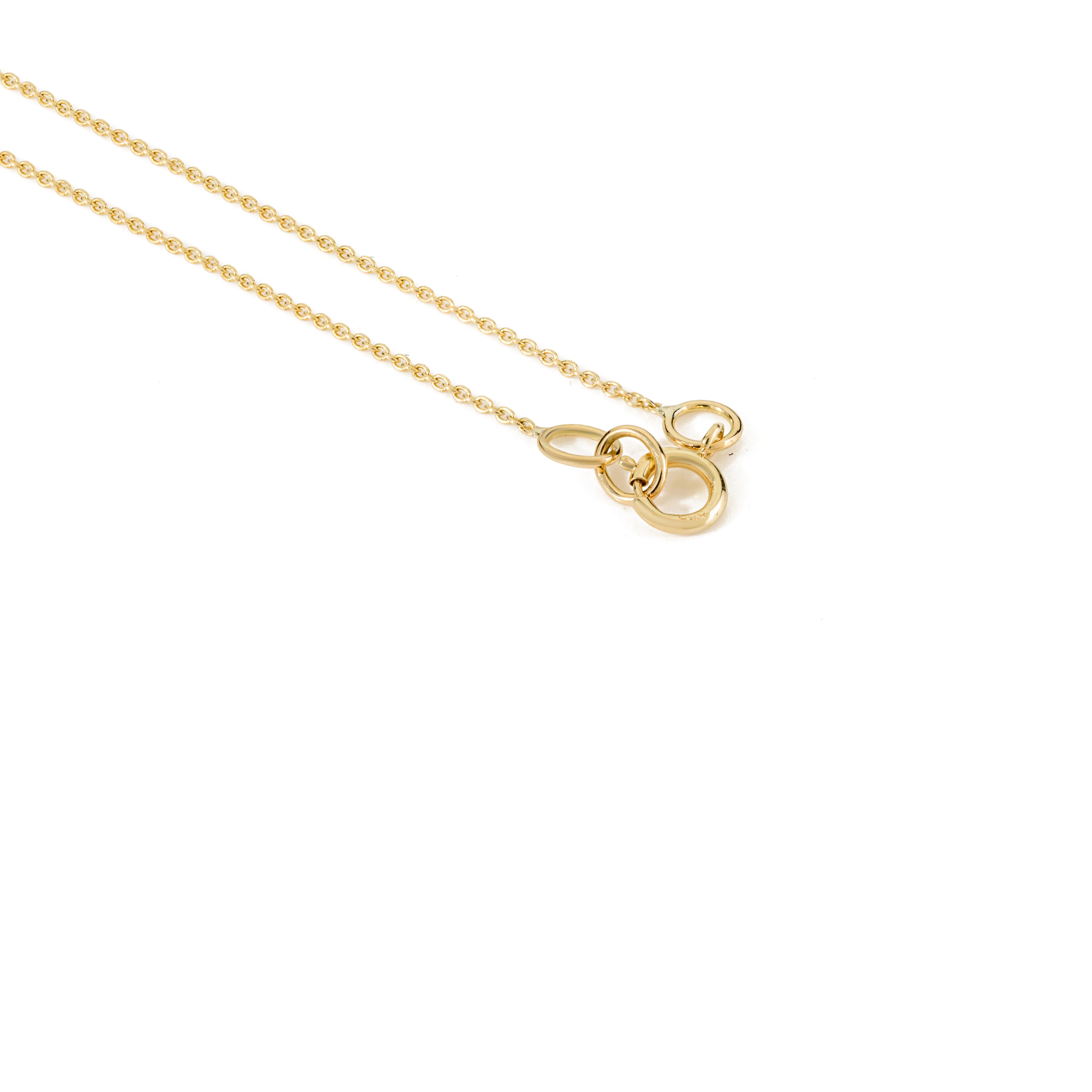 Modernist 14K Yellow Gold Octagon Cut Emerald & Pear Diamond Pendant Necklace For Sale 5