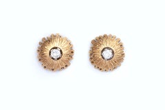 Modernist 18 Karat Gold Diamond Set Earring