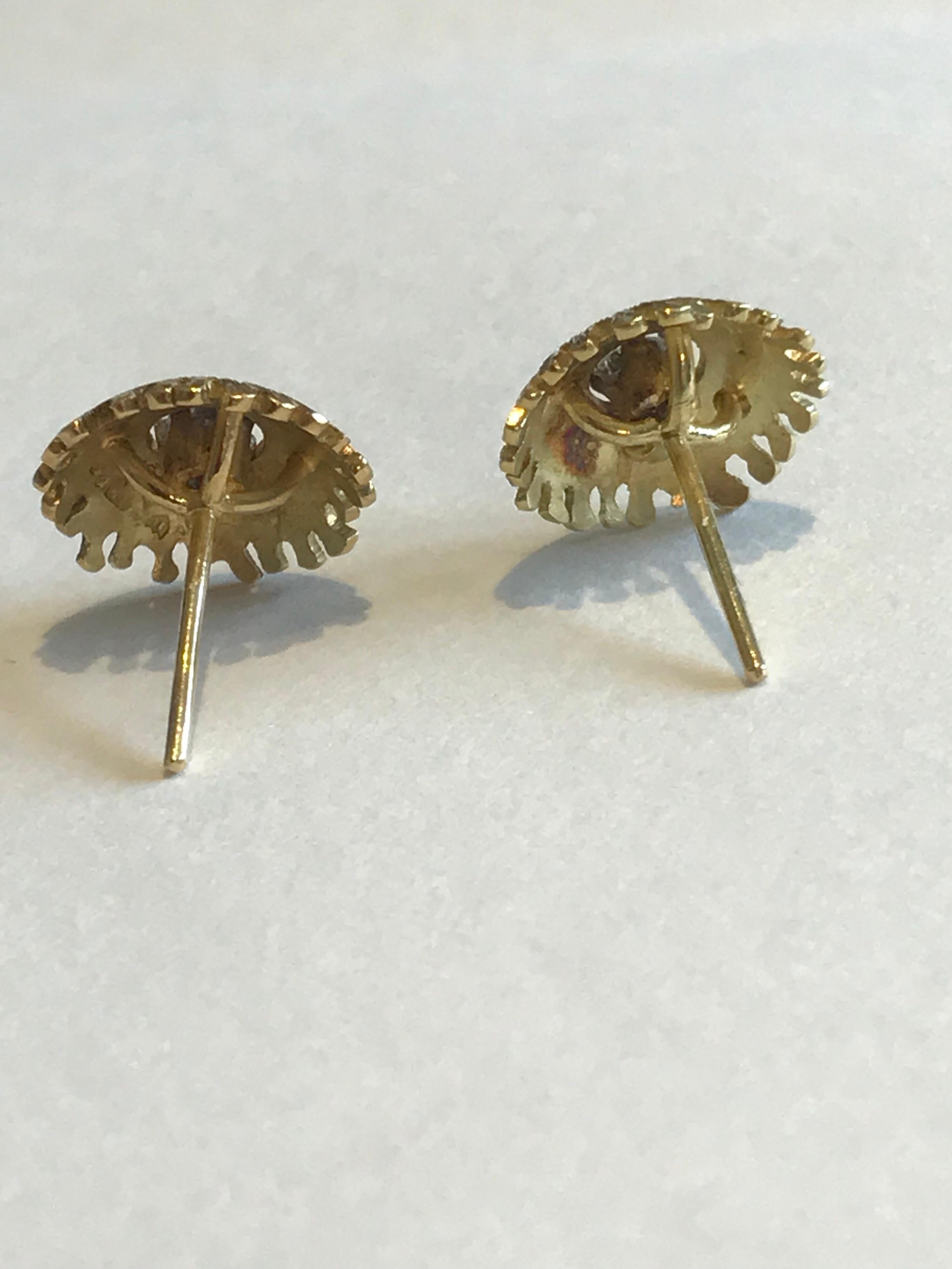 Modernist 18 Karat Gold Diamond Set Earring In Excellent Condition For Sale In Oxford, GB