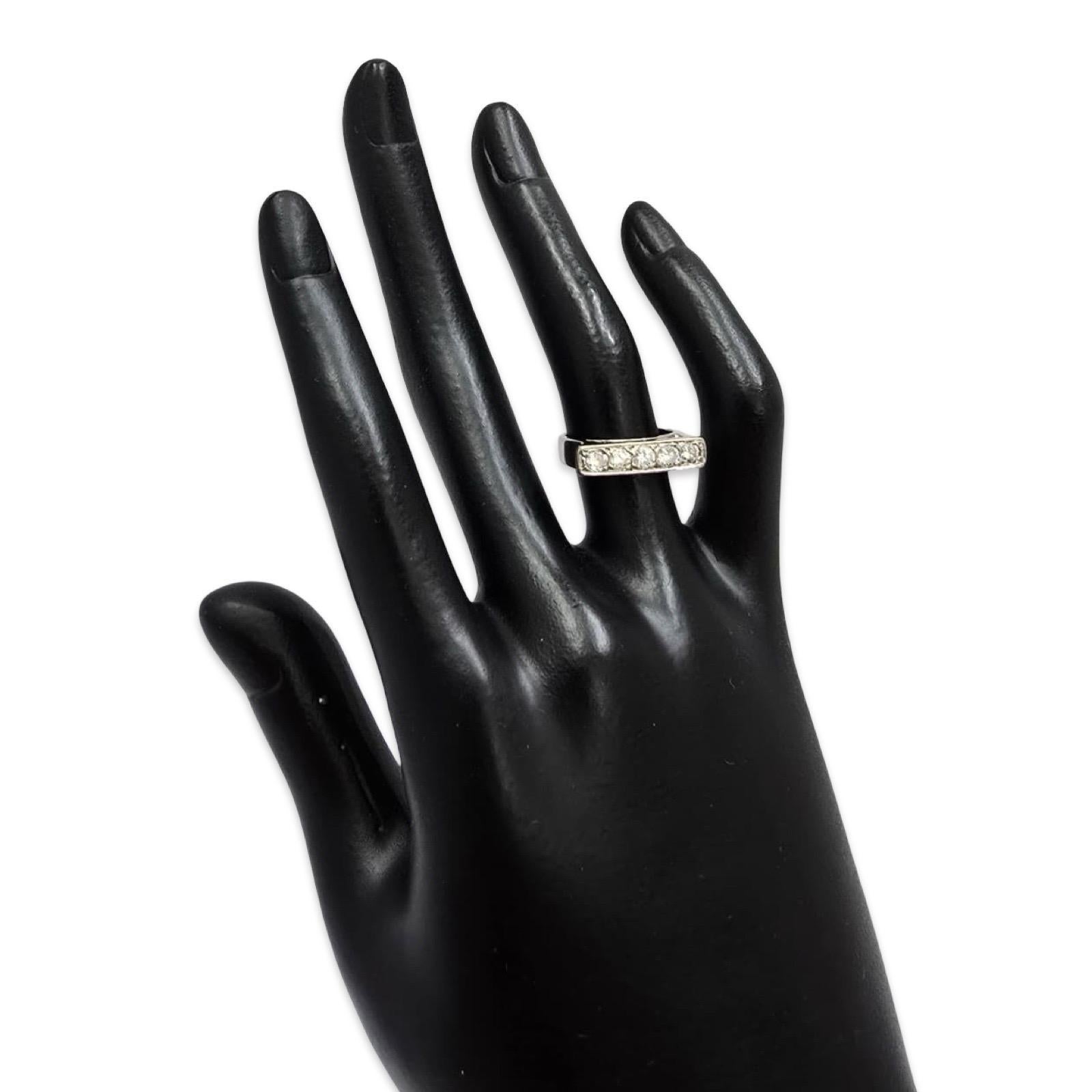 Anello Modernista a Bar in oro bianco 18 carati con diamante da 0,75 carati In condizioni ottime in vendita a Miami, FL